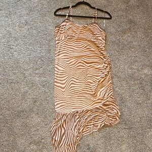 Wild Fable Tan and Cream Striped Dress